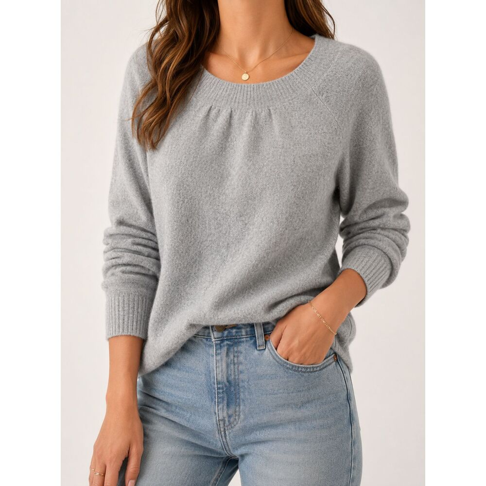 Precious Fibers 100% Cashmere Sweater XS Gray Soft Lightweight Luxury Knit